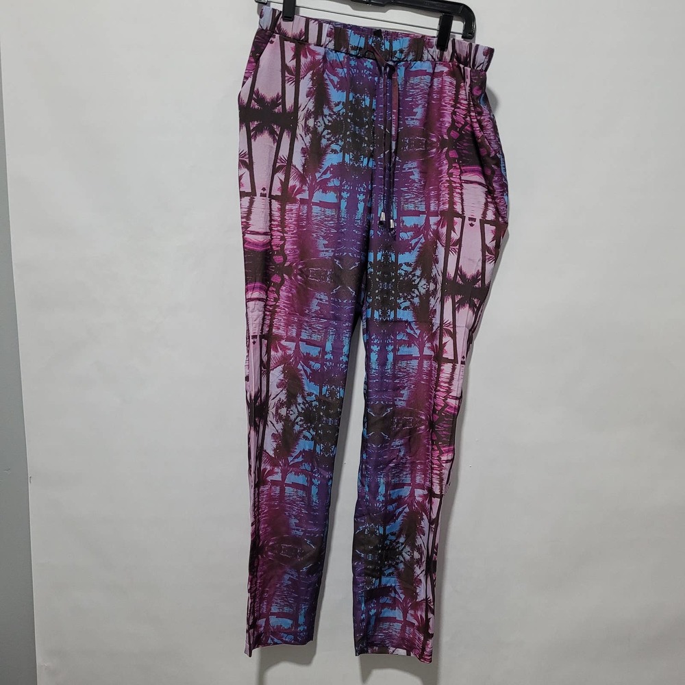 Divided by H&M  Boho pattern island floral Satin joggers  size 12